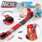 The Magic Toy Shop Transport Catapult Truck With Folding Race Track & 4 Cars