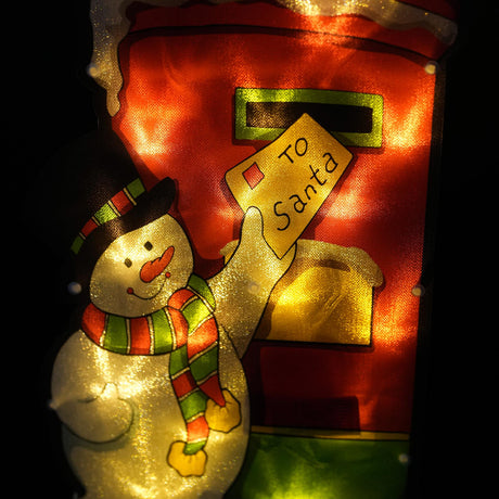 Snowman Post Sign Christmas LED Light Silhouette by The Magic Toy Shop - UKBuyZone