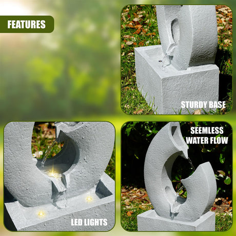 Horn Water Feature Outdoor With LED by GEEZY - UKBuyZone