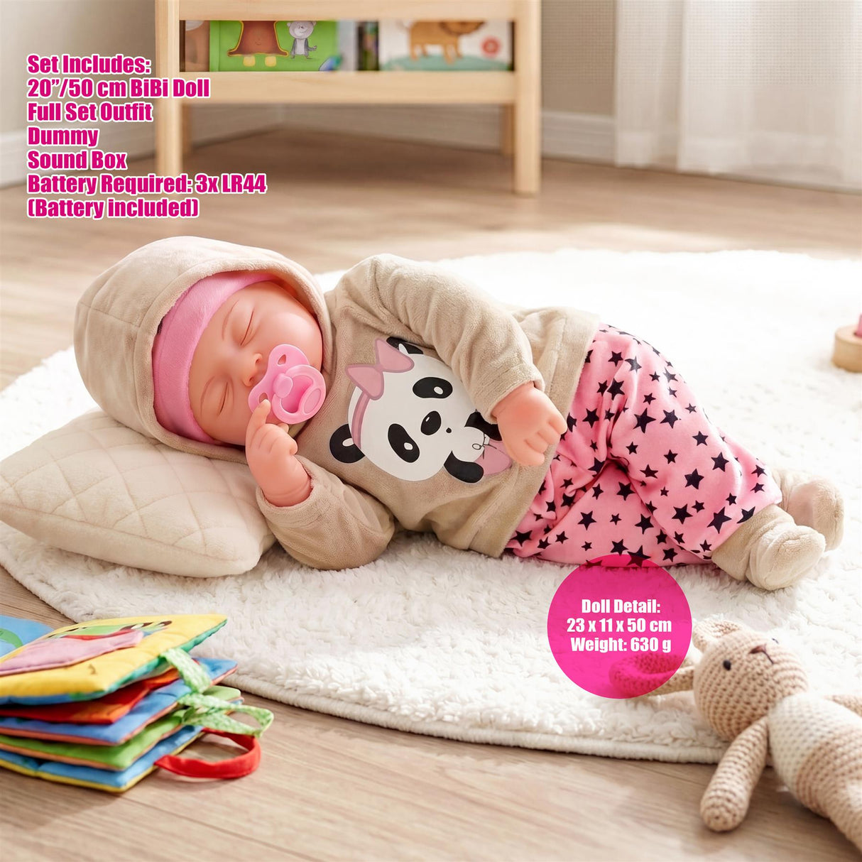 BiBi Baby Doll "Starstruck Panda" (50 cm / 20")