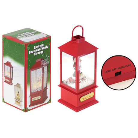 Christmas Lantern With 8 Songs, Light And Snow by The Magic Toy Shop - UKBuyZone