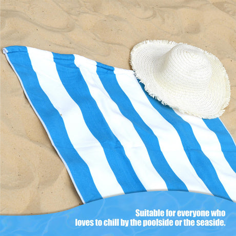 Beach Bath Towel Large Microfibre Blue Striped by GEEZY - UKBuyZone