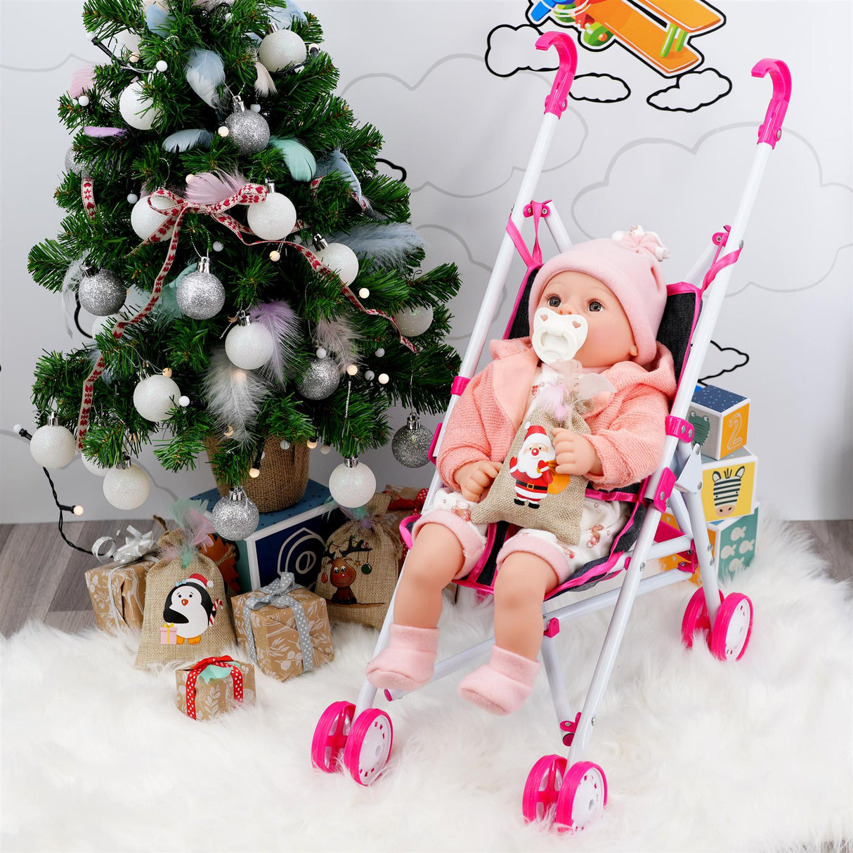 Pink Baby Doll Foldable Stroller by BiBi Doll - UKBuyZone
