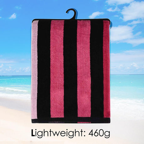 Large Velour Striped Beach Towel (Sunset) by Geezy - UKBuyZone