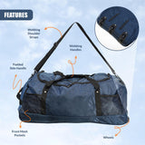 Large Foldable Duffle Bag with Wheels