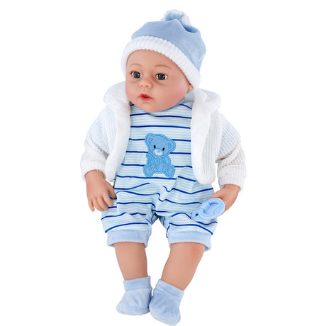 Blue Baby Boy Doll With Dummy & Sounds by BiBi Doll - UKBuyZone