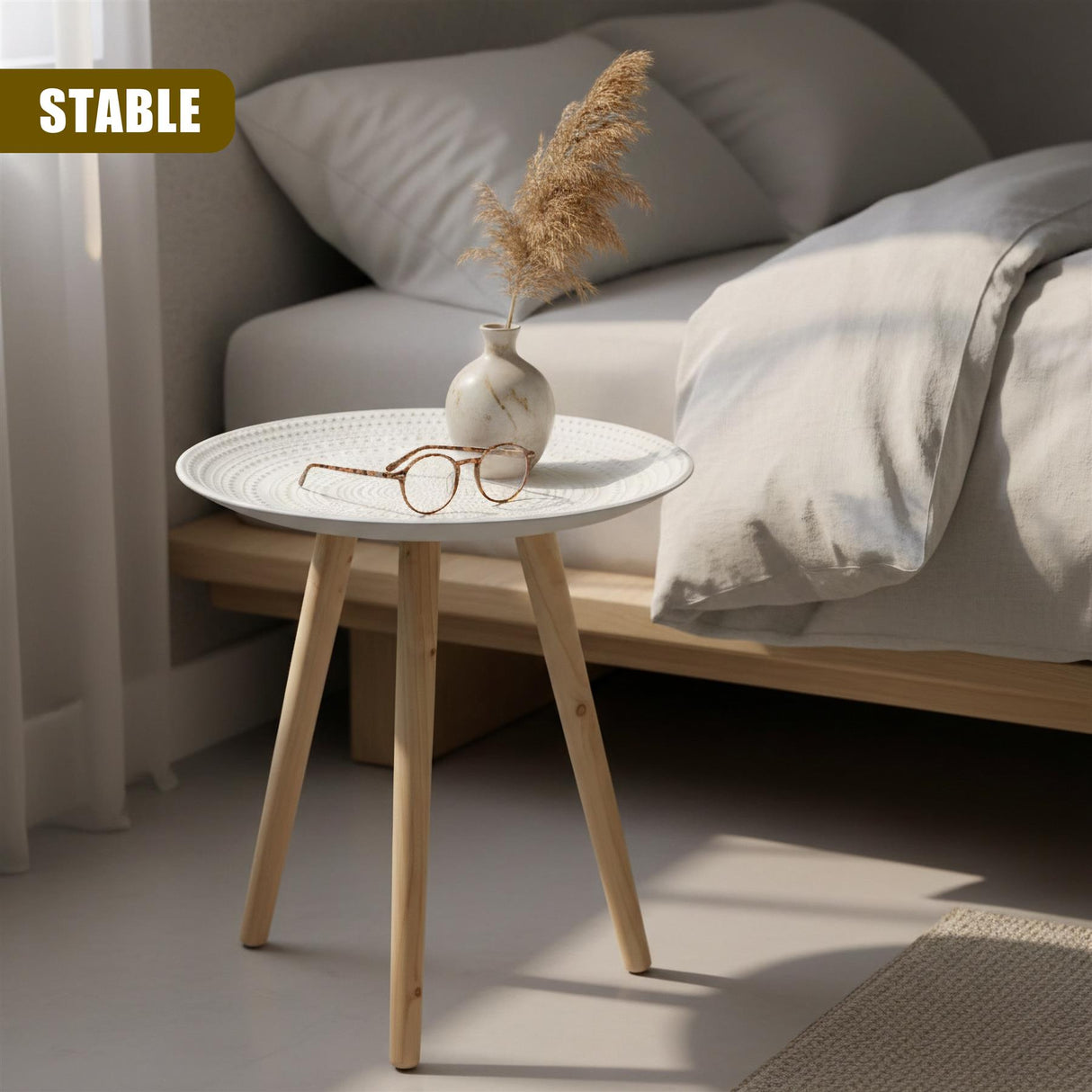 Round White Side Table