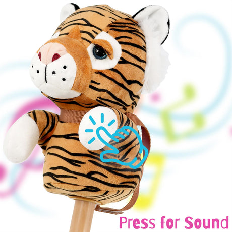 The Magic Toy Shop Kids Hobby Horse Tiger with Sounds