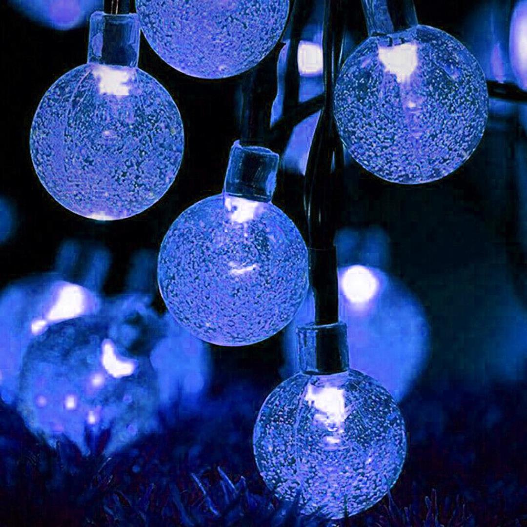 White & Blue Led String Lights In Crystal Balls Design by GEEZY - UKBuyZone