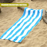 Pink & Blue Striped Microfibre Beach Towels - Set of 2 by GEEZY - UKBuyZone