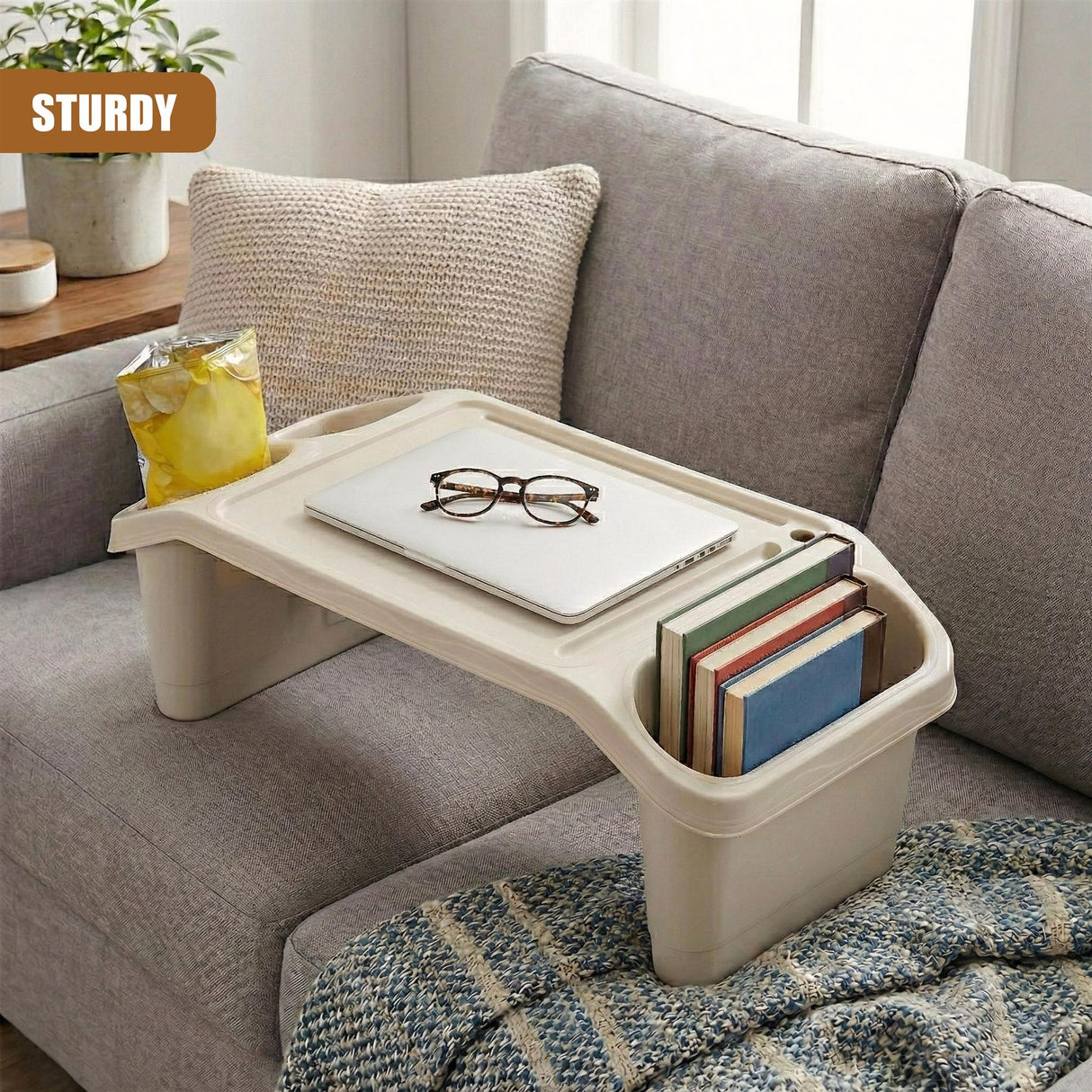 Small bedside table with compartments, perfect for a laptop and books, great for study or work. - UKBuyZone