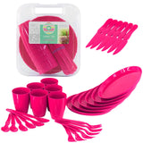 Pink Camping Set For Six 31 Pieces