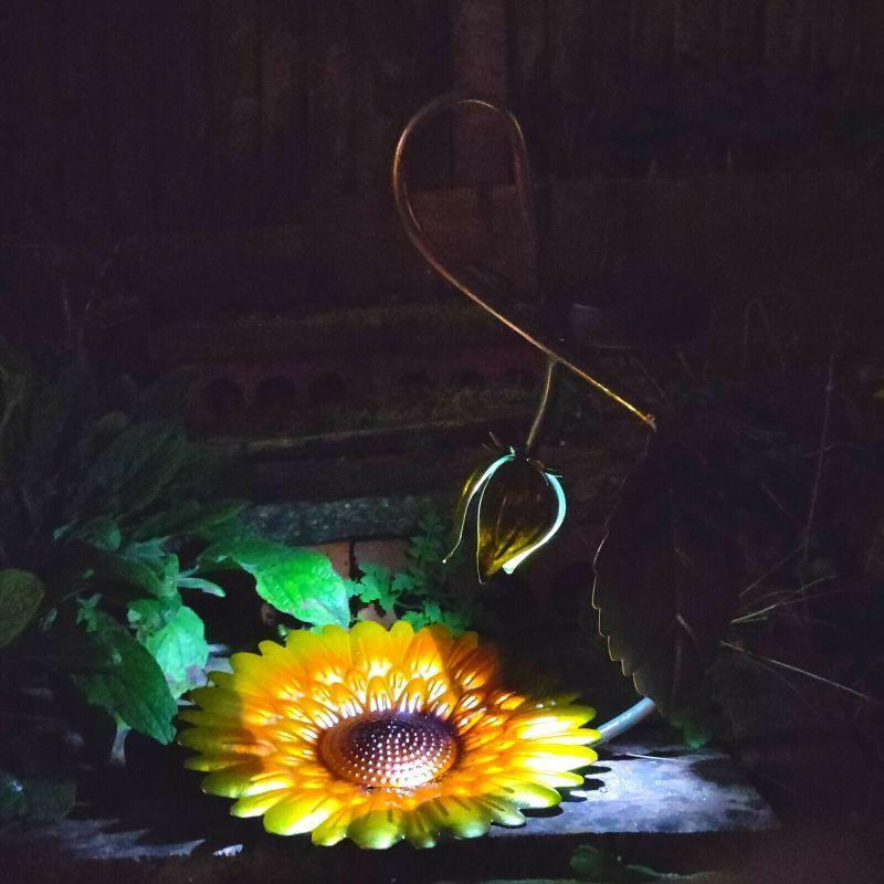 Solar LED Light Yellow Hanging Metal Bird Feeder by Geezy - UKBuyZone