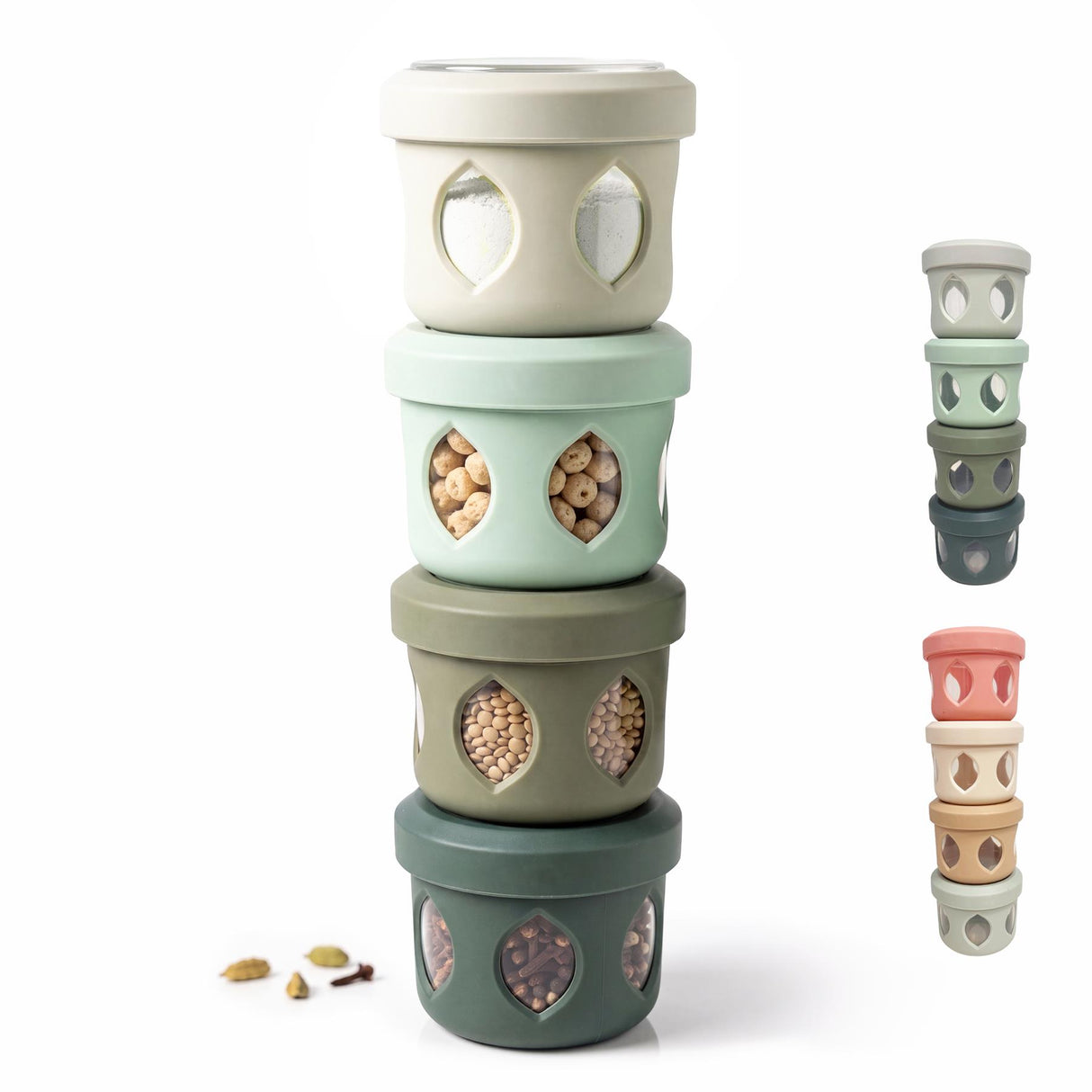 4 Piece Stackable Snack Pots