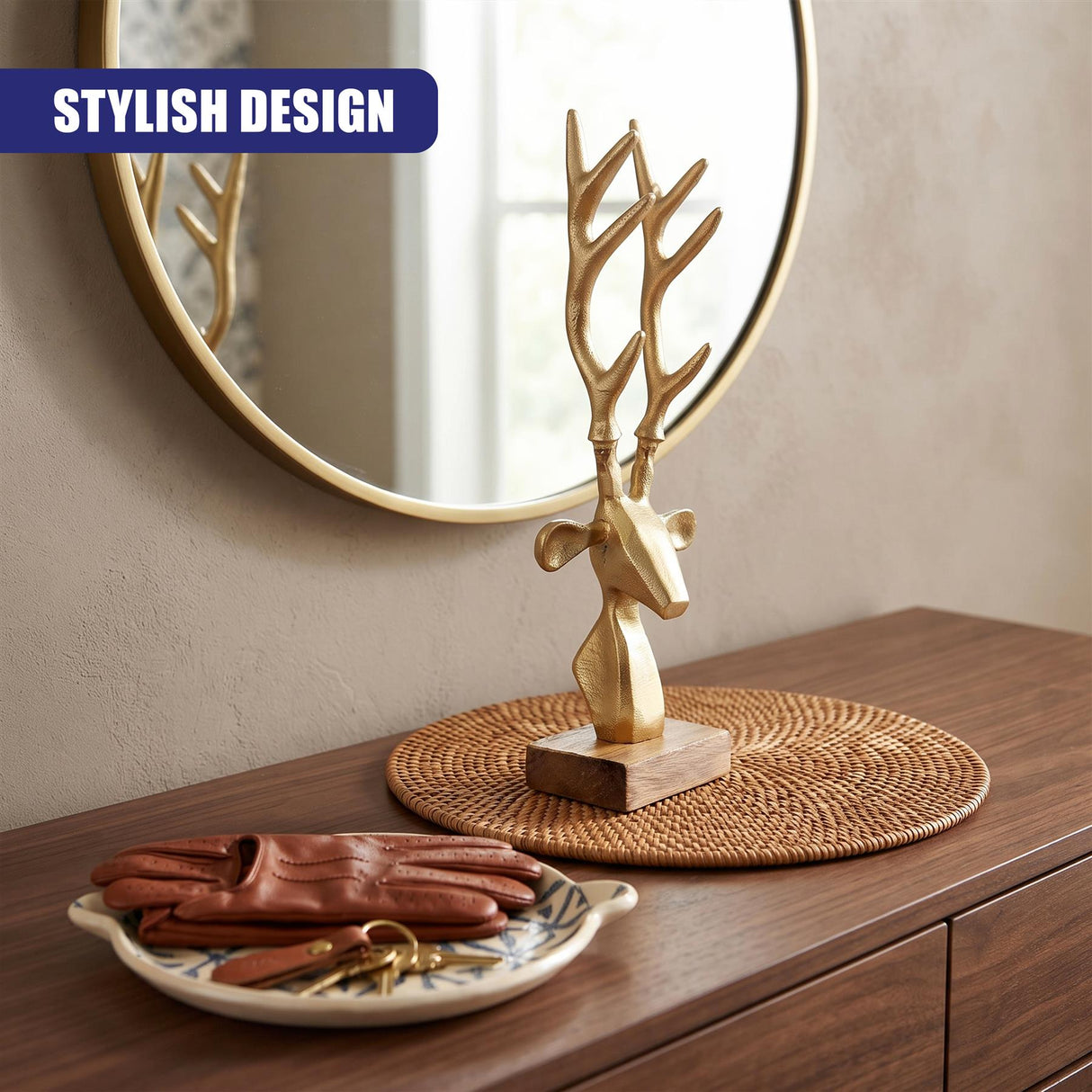 Golden Deer Head Ornament