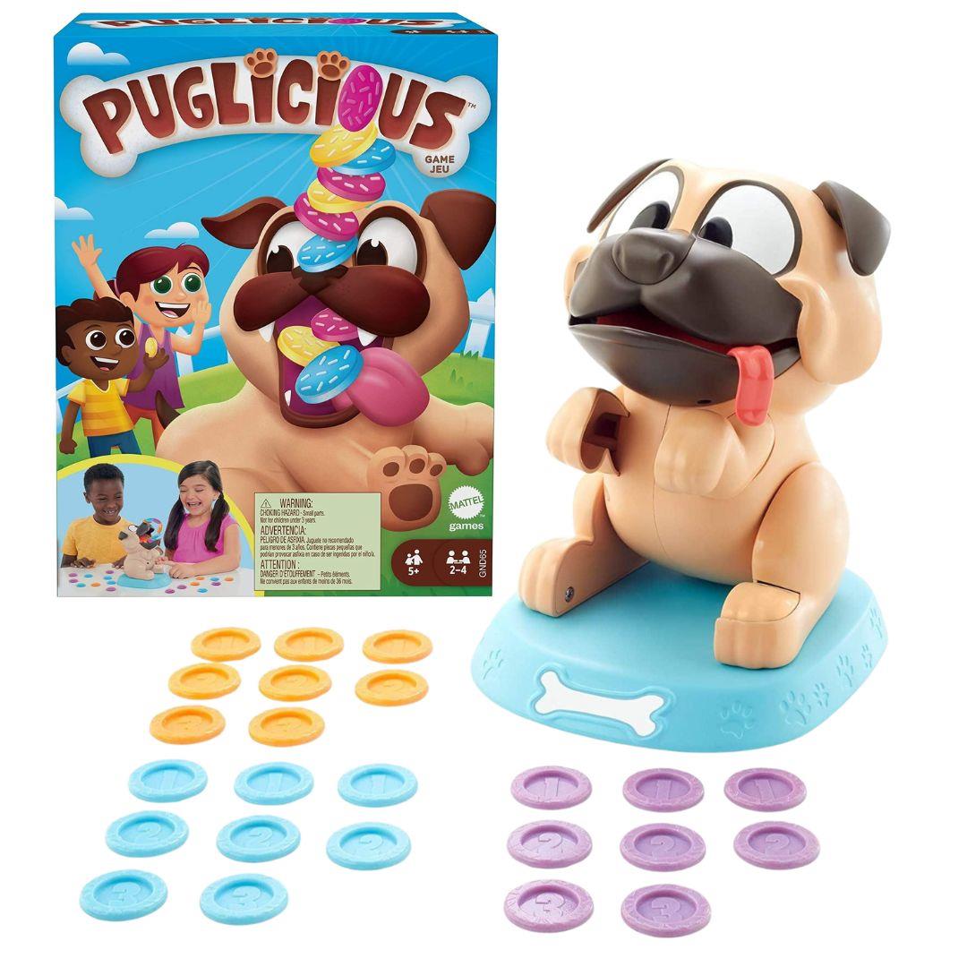Puglicious Kids Game, Dog Treat-Stacking Challenge with Hungry Puppy by Mattel - UKBuyZone