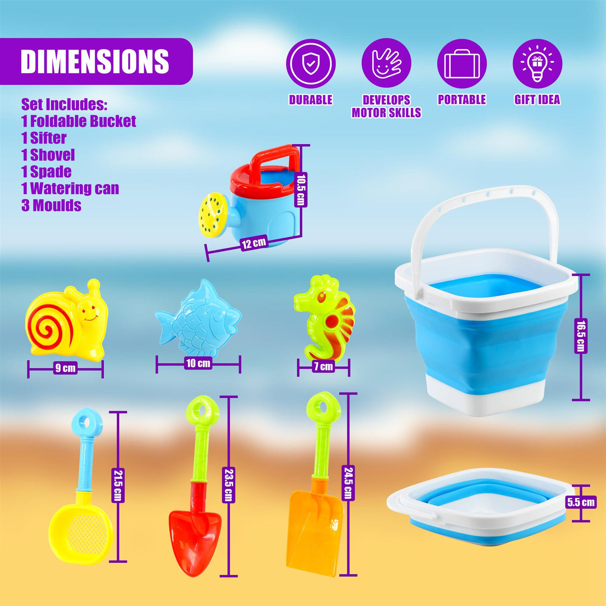 8-Piece Bucket & Spade Playset