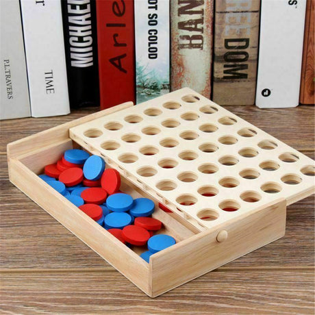 4 in a Row Traditional Wooden Game by The Magic Toy Shop - UKBuyZone