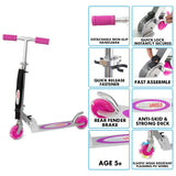 Foldable Kids Scooter Pink by The Magic Toy Shop - UKBuyZone