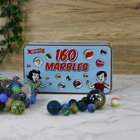 Classic Glass Marbles In A Tin by The Magic Toy Shop - UKBuyZone