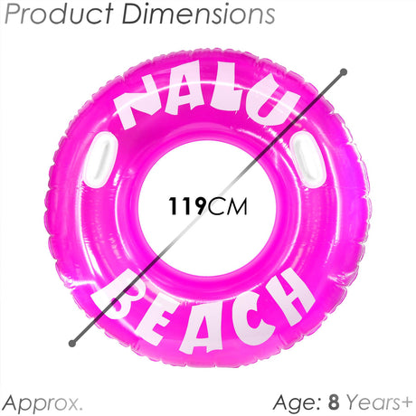 Nalu Pink Turbo Tyre Ring With Handles 47" by Nalu - UKBuyZone