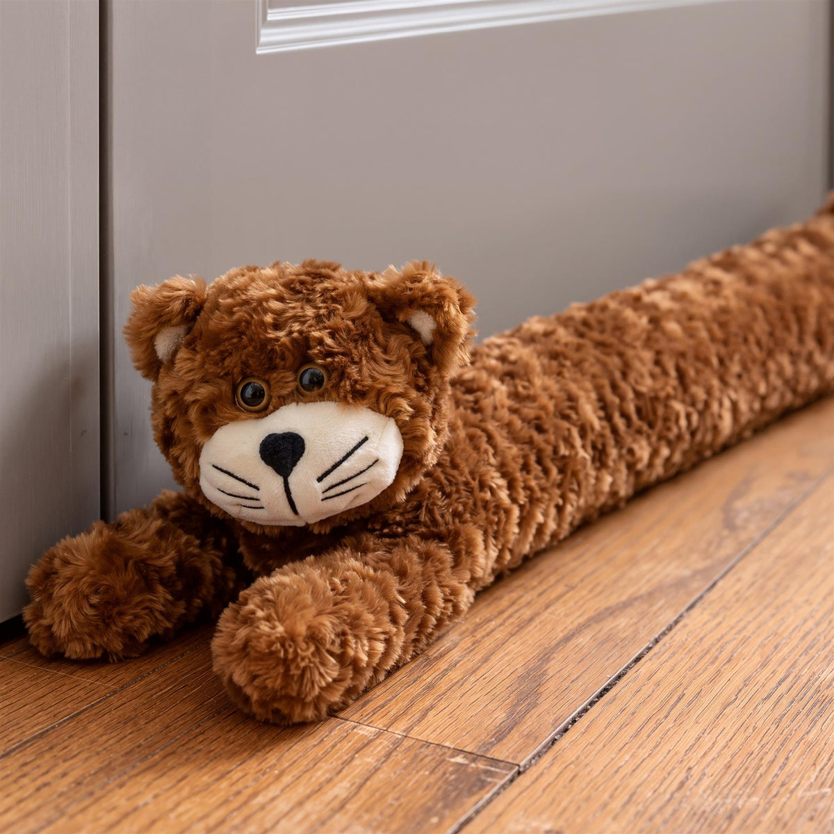 Novelty Draught Excluder for Doors Brown Cat Design