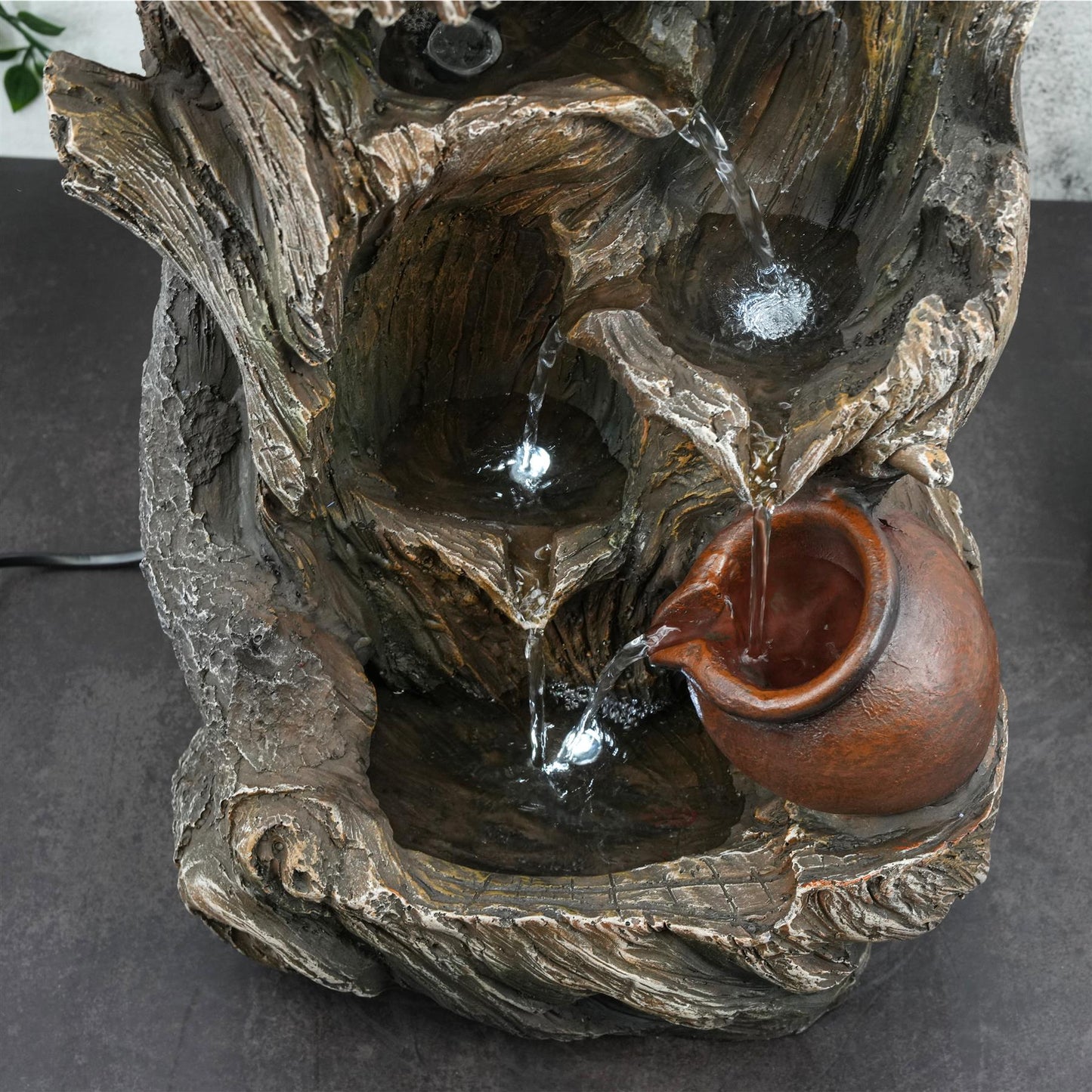 Tree Log Led Fountain Indoor Outdoor by GEEZY - UKBuyZone