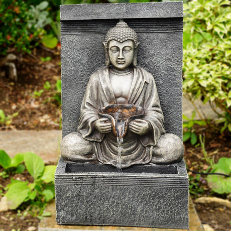 Solar Stone Buddha Fountain by Geezy - UKBuyZone