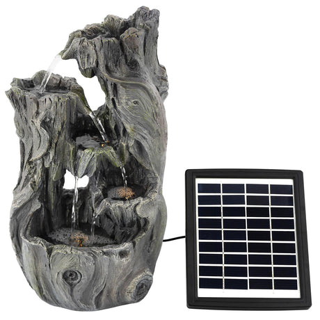 Solar Tree Log Fountain by Geezy - UKBuyZone