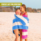 Pink & Blue Striped Microfibre Beach Towels - Set of 2 by GEEZY - UKBuyZone