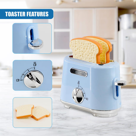 Kitchen Breakfast Pretend Play Toy 9 Pcs by The Magic Toy Shop - UKBuyZone