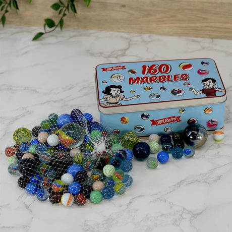 Classic Glass Marbles In A Tin by The Magic Toy Shop - UKBuyZone