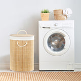 Round Bamboo Laundry Hamper 48L