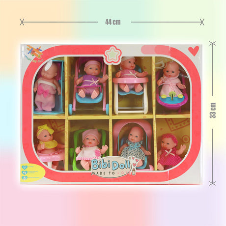 Set of 8 Baby Dolls with Costumes and Accessories by BiBi Doll - UKBuyZone