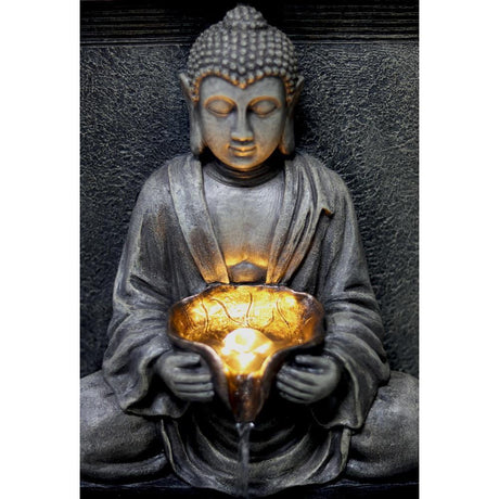 GEEZY Solar Water Fountain Stone Buddha