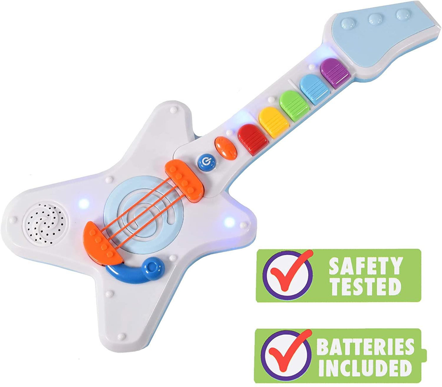 Rock N Roll Light Up & Sounds Kids Guitar by The Magic Toy Shop - UKBuyZone