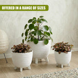 White Flower Pot with Legs, 29 cm