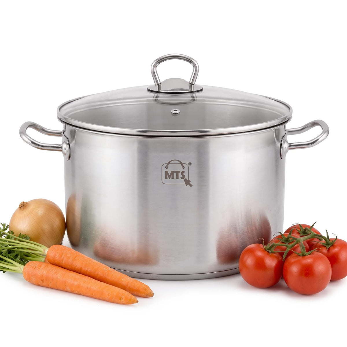 Stainless Steel Stock Pot with Glass Lid - 9 L