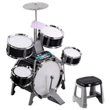 Black Multi functional Kids Jazz Drum Set