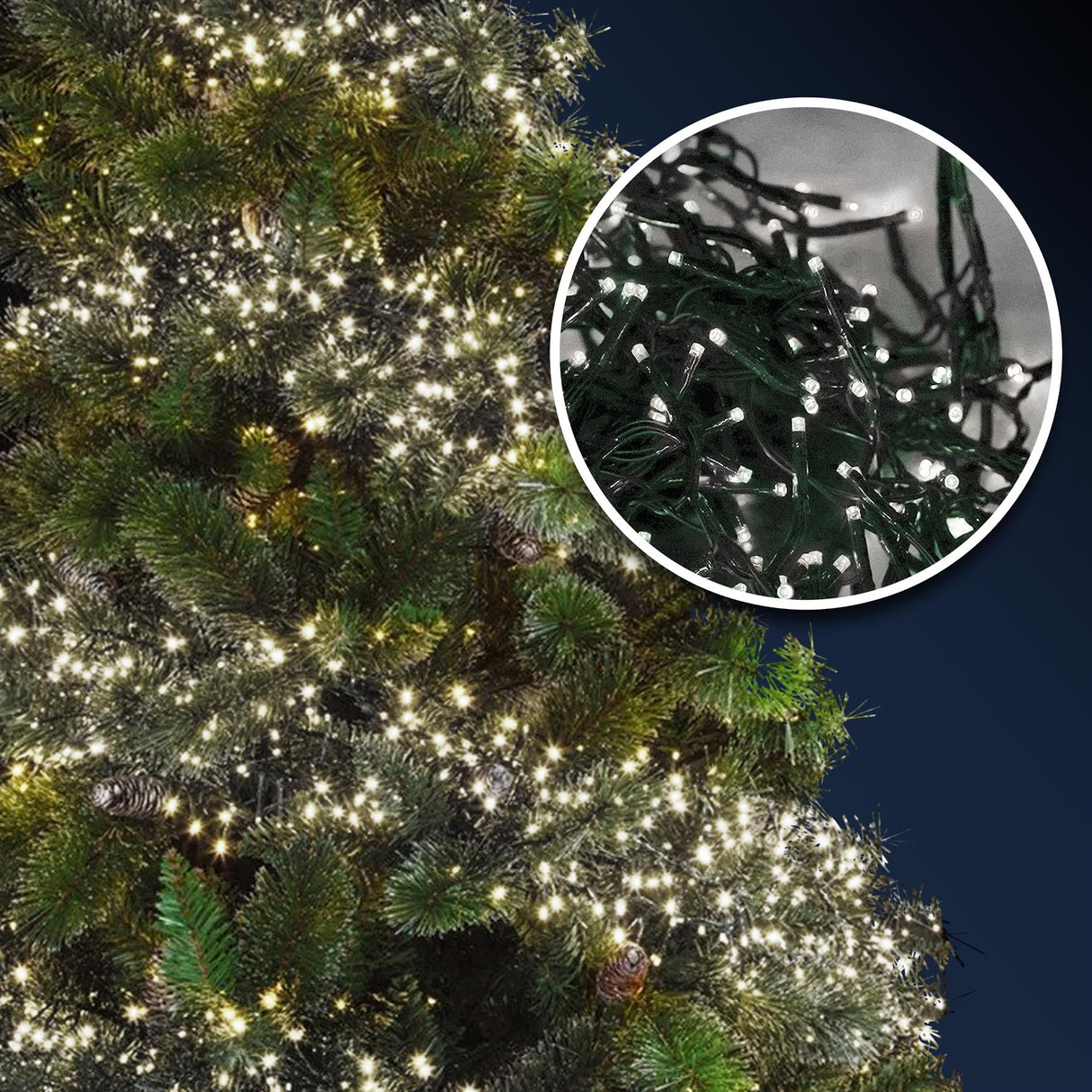 300 LED Cluster Christmas Lights - Cool White