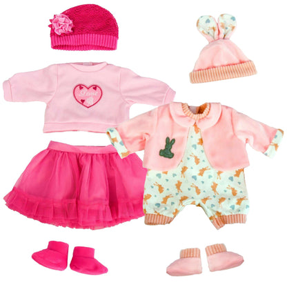 BiBi Outfits - Set of Two Doll (Pink Skirt & Pink Bunny) (45 cm / 18") by BiBi Doll - UKBuyZone