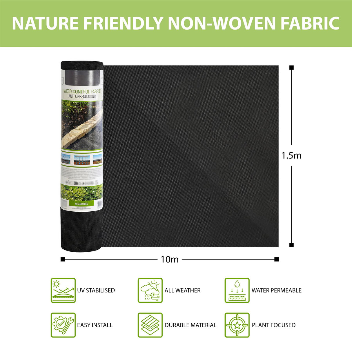 Non-woven Weed Control Fabric 1.5x8m