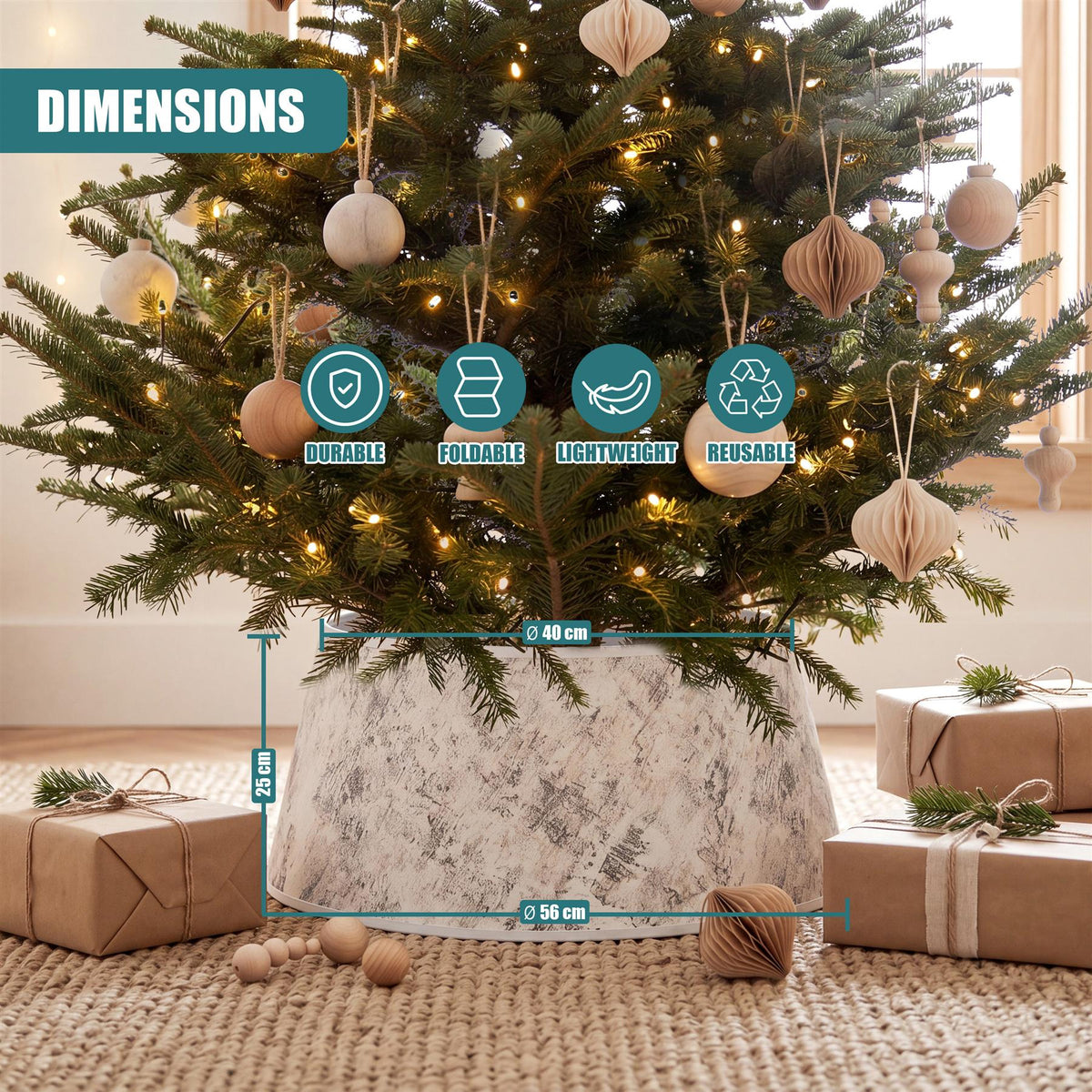 White Christmas Tree Skirt 56cm