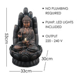 GEEZY Water Feature Indoor/Outdoor LED (Palm Buddha)