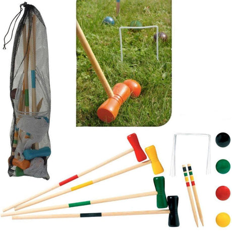 Kids 4 Player Wooden Croquet Set by The Magic Toy Shop - UKBuyZone