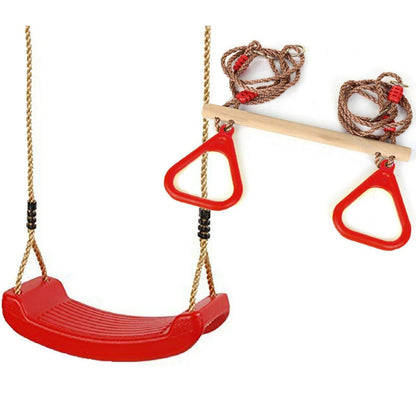 Set of Trapeze Monkey Bar and Plastic Swing Seat by The Magic Toy Shop - UKBuyZone