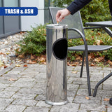 Free Standing Stainless Steel Outdoor Ashtray with Bin