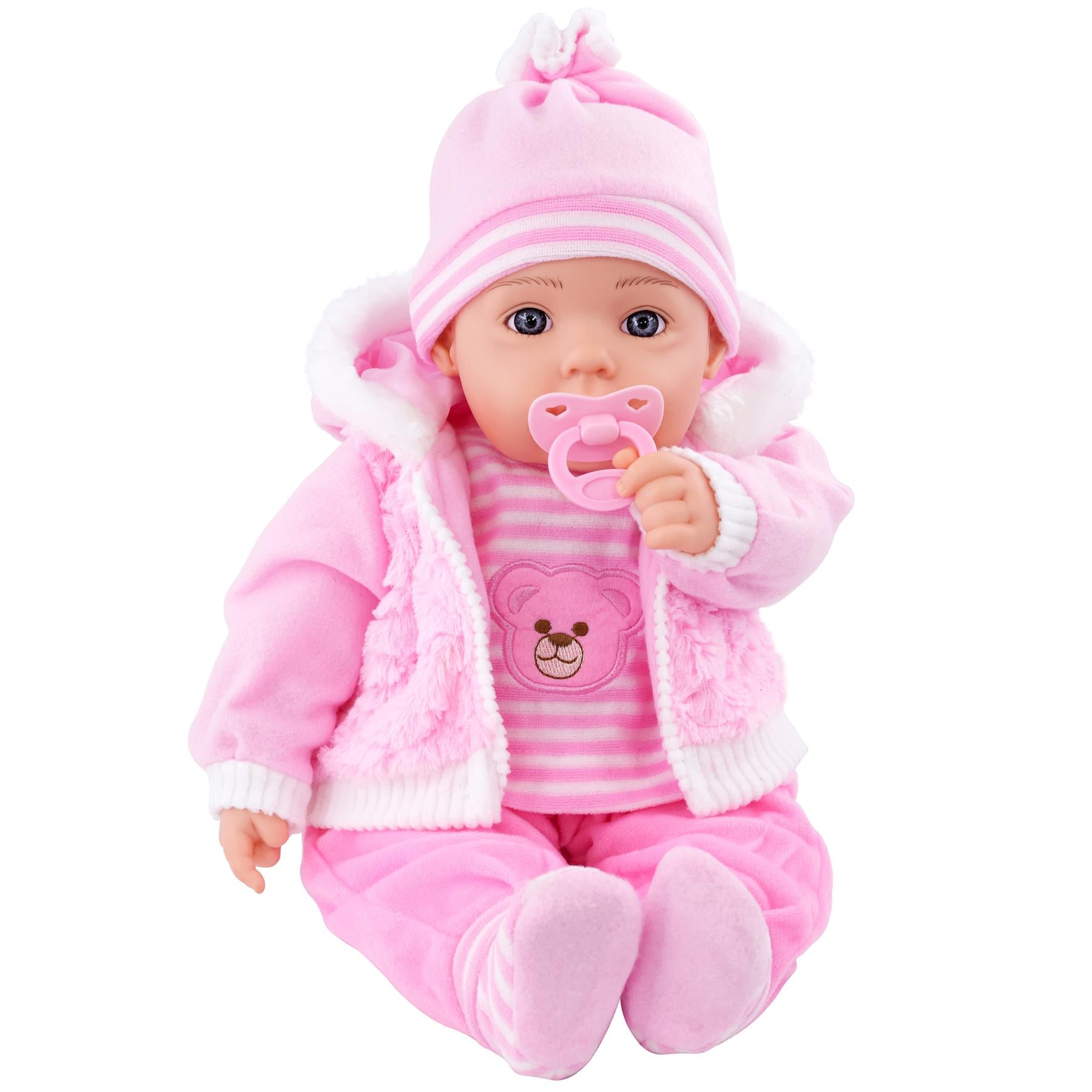 Baby Pink Bibi Baby Doll Toy With Dummy & Sounds by BiBi Doll - UKBuyZone