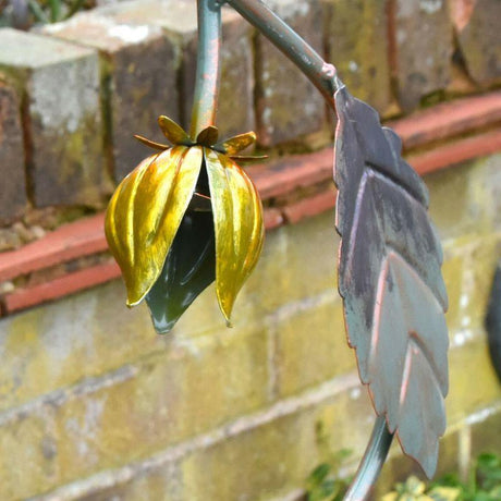 Solar LED Light Yellow Hanging Metal Bird Feeder by Geezy - UKBuyZone