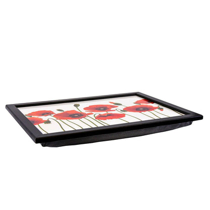 Poppies Lap Tray With Bean Bag Cushion by Geezy - UKBuyZone